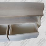 Mobile porta tv bombato grezzo 3 cassetti