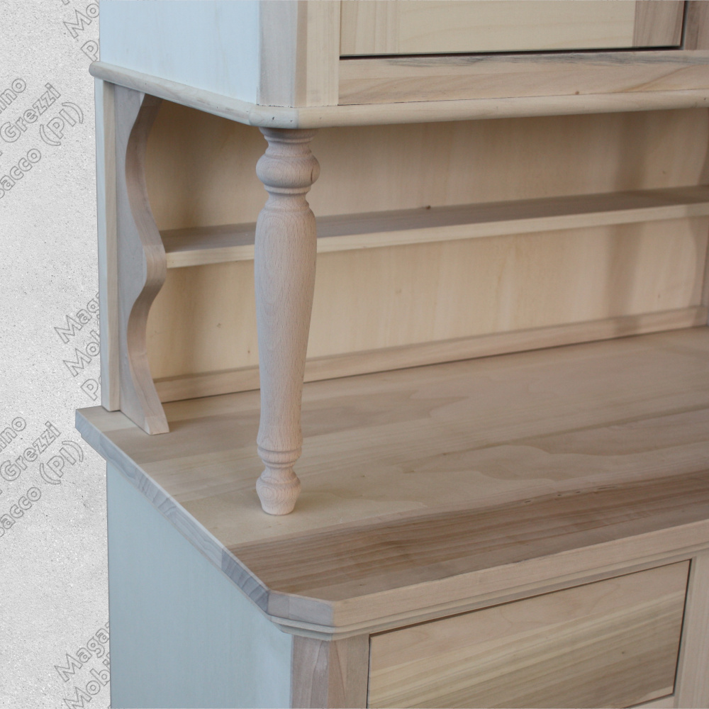 Credenza Cristalliera Grezza 2 Ante in Legno