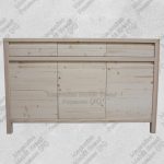 Credenza Grezza 3 Ante 3 Cassetti Massello