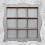 Libreria Grezza Sospesa a Parete in Legno