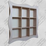 Libreria Grezza Sospesa a Parete in Legno