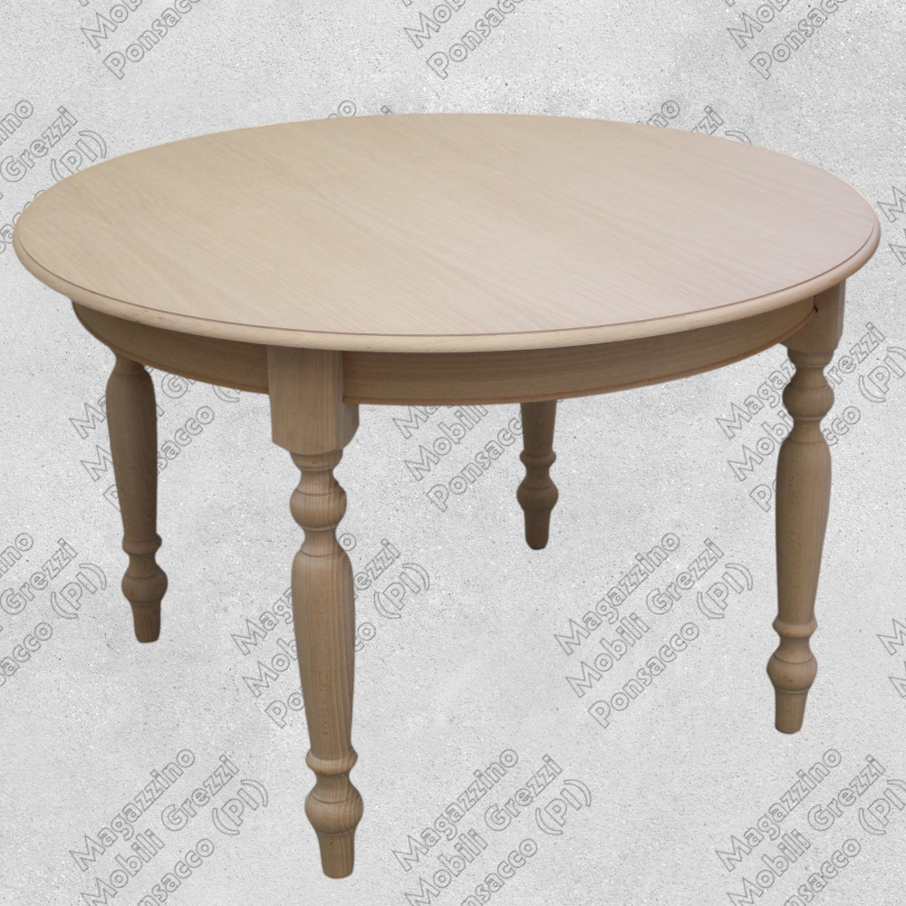 Tavolo Grezzo Rotondo Gambe Tornite